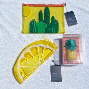 NWT SUNNYLIFE Bundle of 3: Fan+Clutch+Pouch